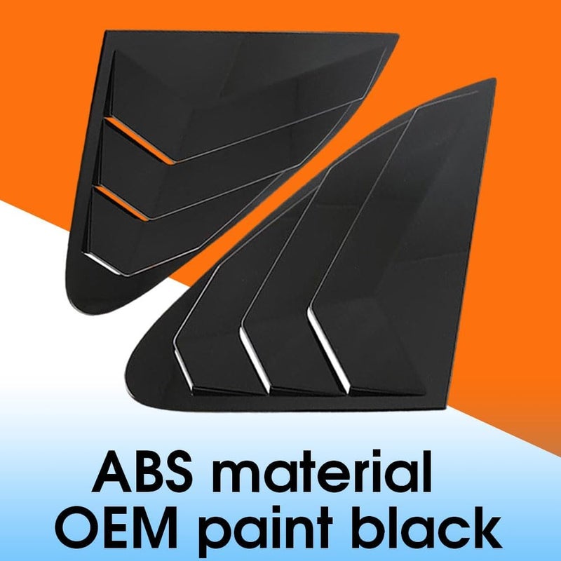 BOYOUS 2PCS ABS Material Compatible For Honda 2023 2024 2025 2026 HR-V HRV Car Auto Exterior Sport Style Side Air Vent Cover Accessories Rear Side Window Louvers Air Vent Scoop Cover (Bright Black) - Image 2